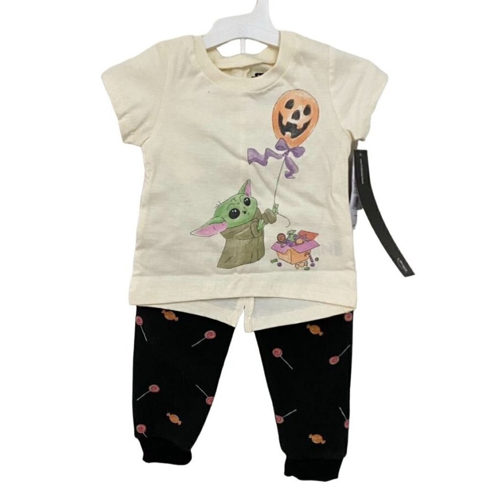 Star Wars Toddler Girls' Lucasfilm Baby Yoda Top and Bottom  Joggers Set - 18M